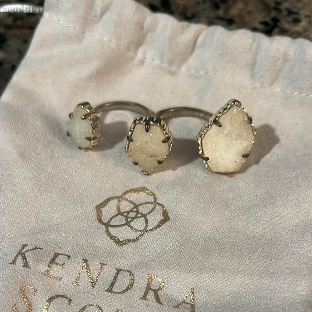 Kendra Scott Cream and Gold Statement Ring